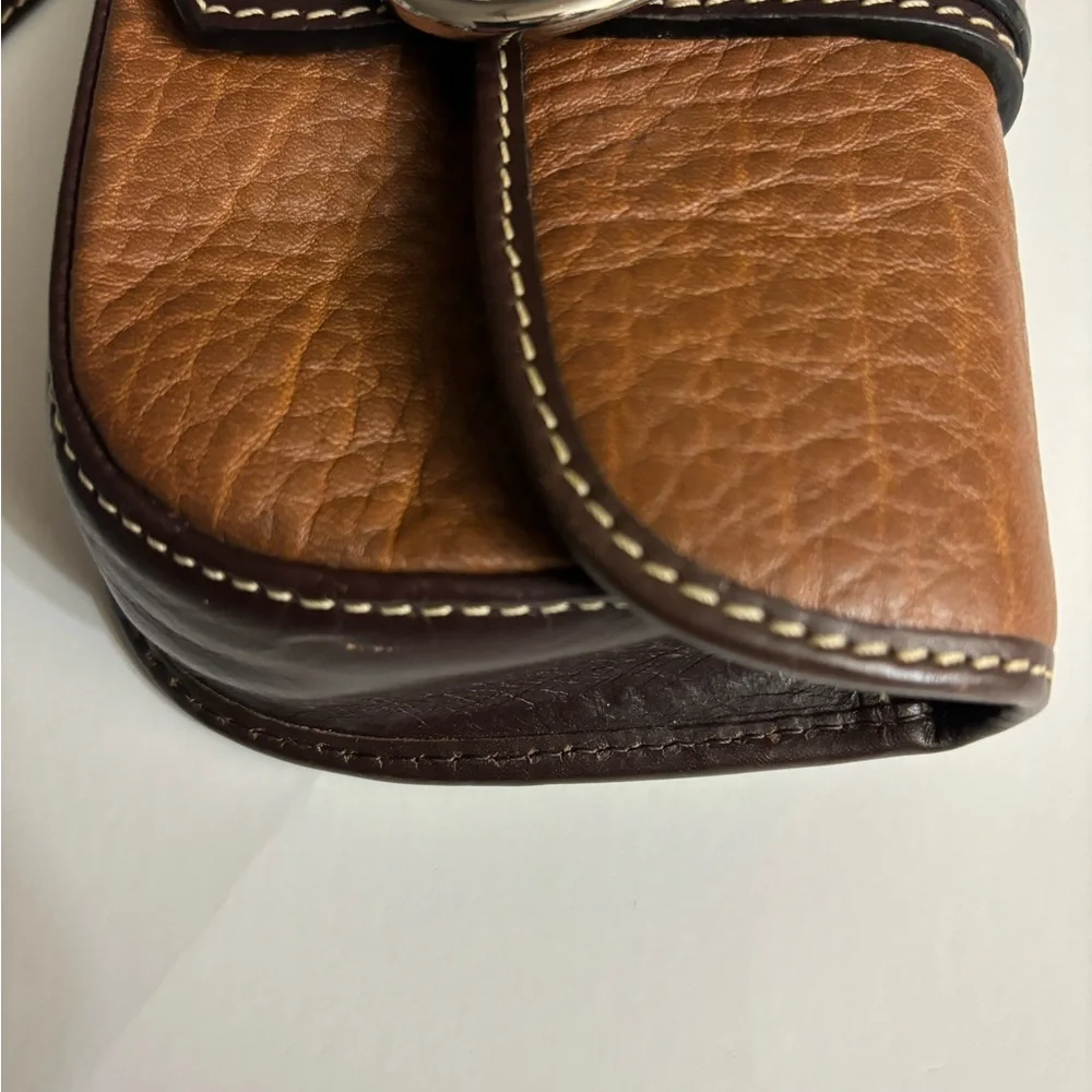 Dooney & Bourke Vintage Leather Wristlet/Clutch in Brown with Front Ring Detail